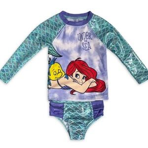 Disney Little Mermaid Ariel swimsuit size 4T long sleeve swimwear